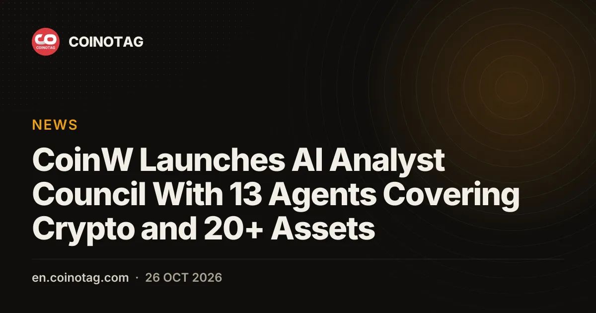 CoinW Launches AI Analyst Council With 13 Agents Covering Crypto and 20+ Assets