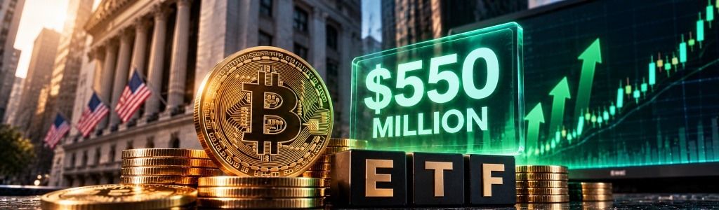 Bitcoin ETFs Add Nearly $550 Million in Two Days, Extending Positive Weekly Momentum