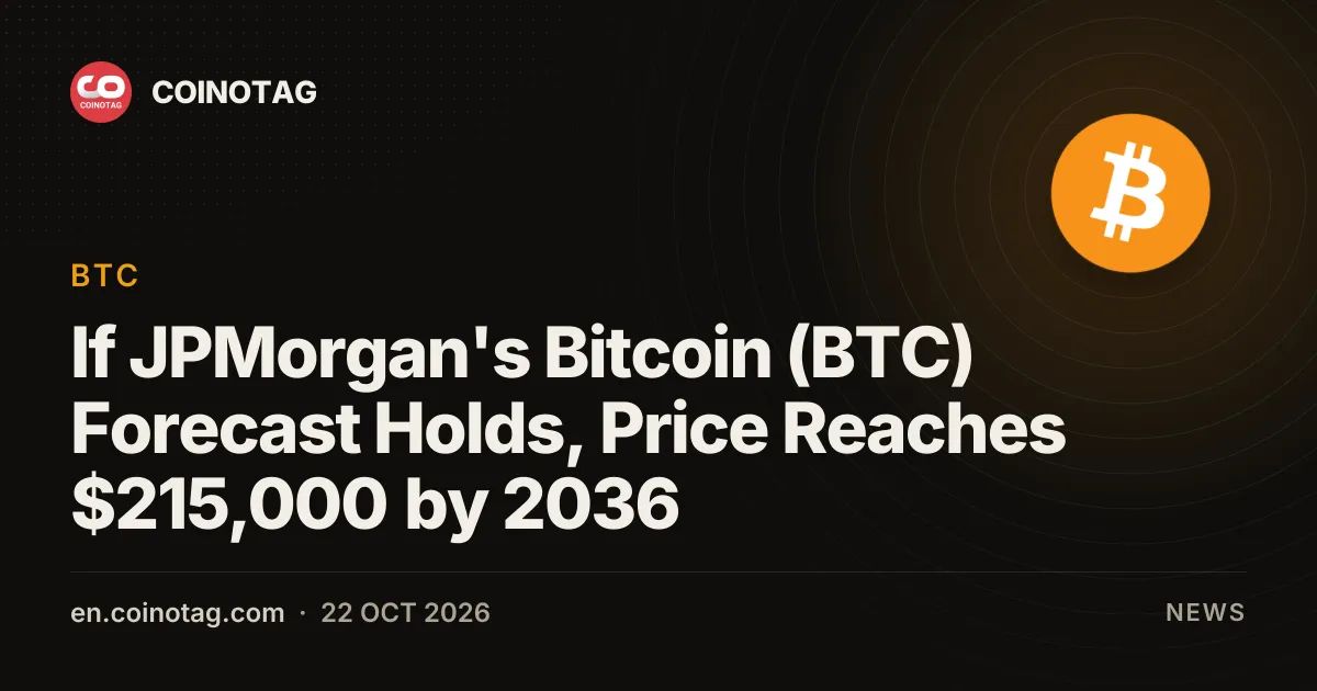 If JPMorgan's Bitcoin (BTC) Forecast Holds, Price Reaches $215,000 by 2036