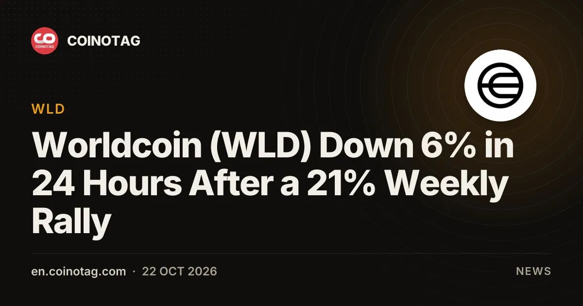 Worldcoin (WLD) Down 6% in 24 Hours After a 21% Weekly Rally