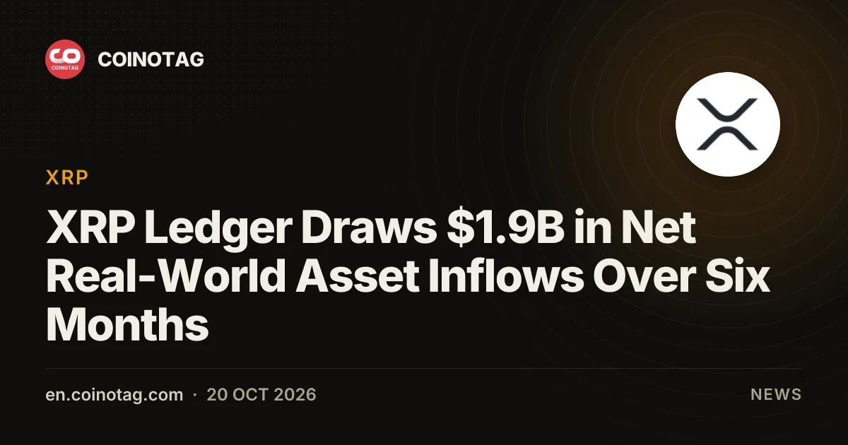 XRP Ledger Draws $1.9B in Net Real-World Asset Inflows Over Six Months