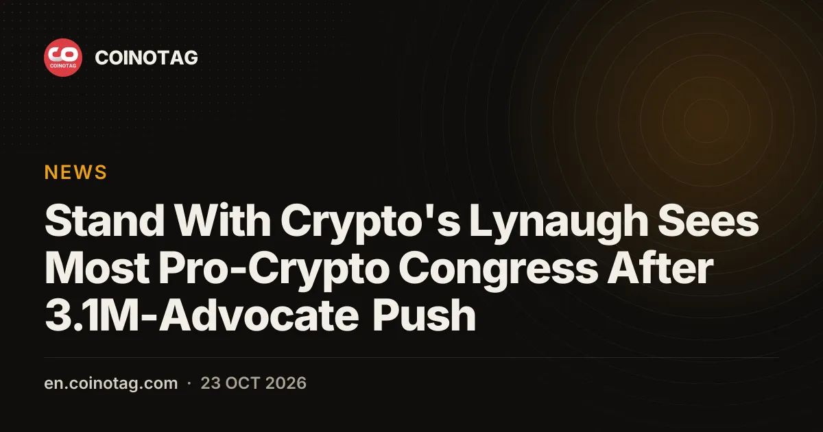 Stand With Crypto's Lynaugh Sees Most Pro-Crypto Congress After 3.1M-Advocate Push