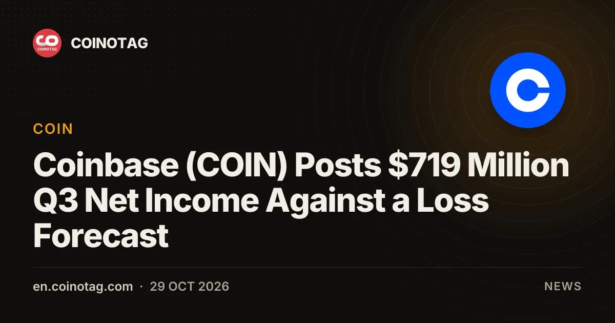 Coinbase (COIN) Posts $719 Million Q3 Net Income Against a Loss Forecast