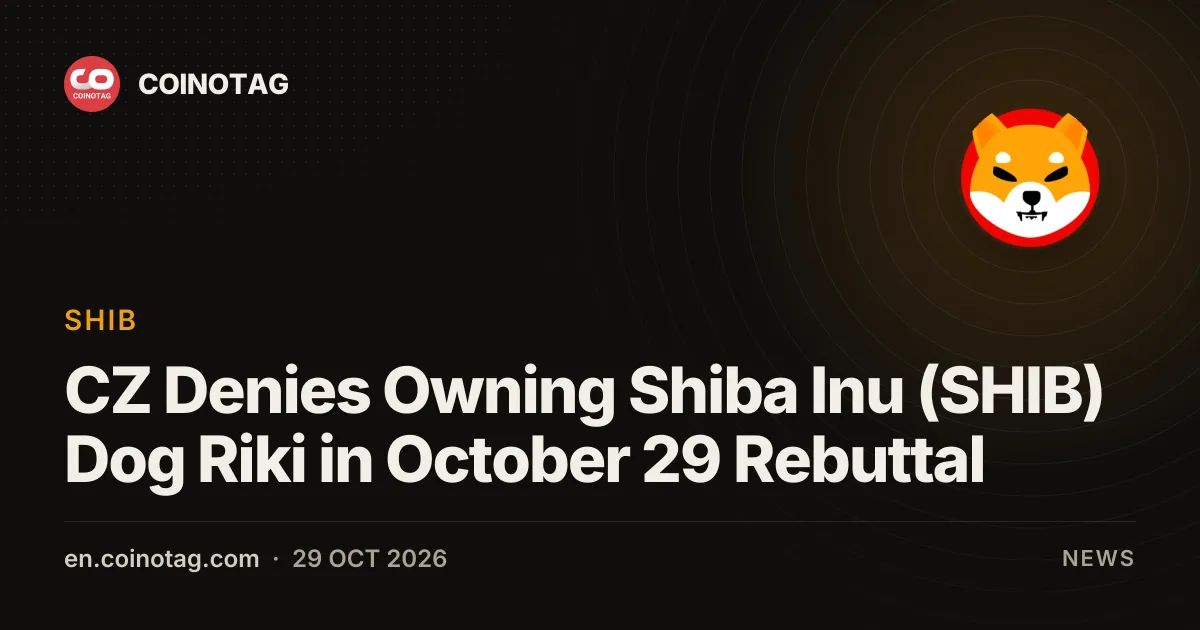 CZ Denies Owning Shiba Inu (SHIB) Dog Riki in October 29 Rebuttal