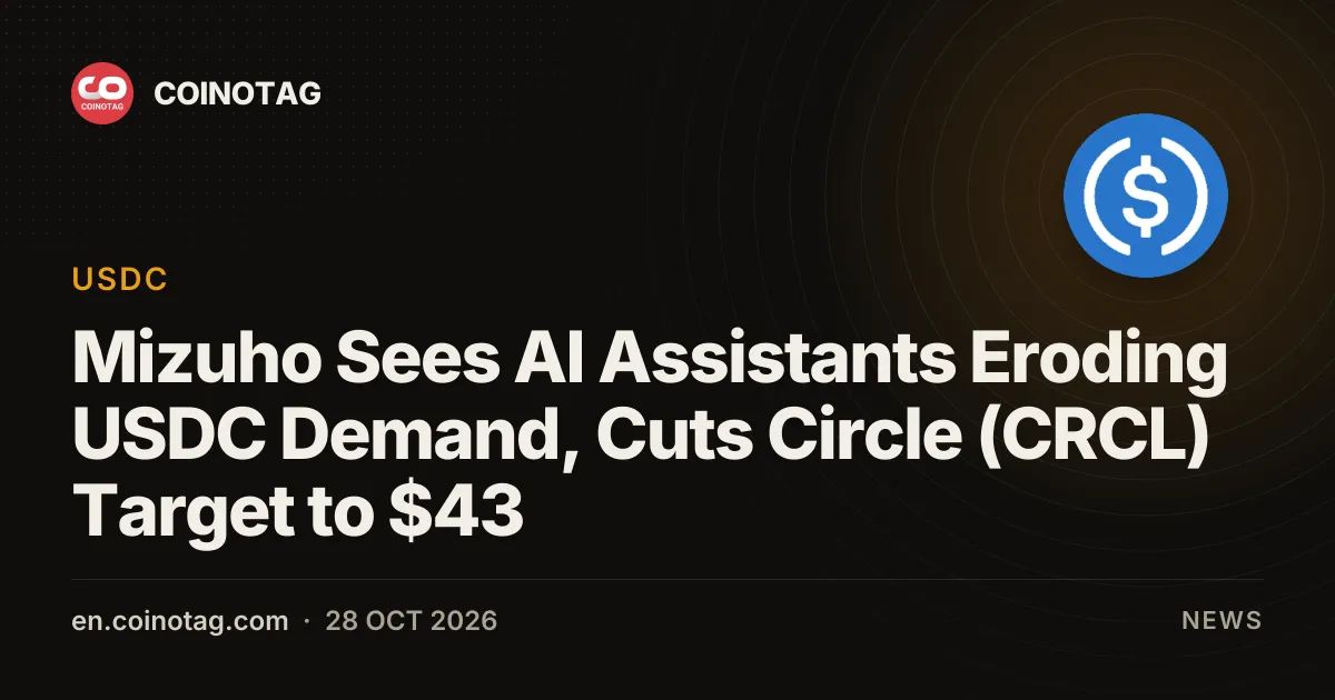 Mizuho Sees AI Assistants Eroding USDC Demand, Cuts Circle (CRCL) Target to $43