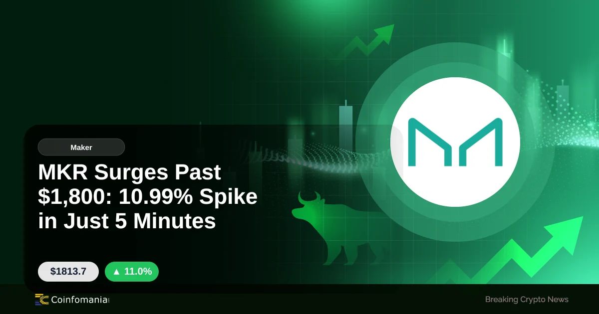 MKR Surges Past $1,800: 10.99% Spike in Just 5 Minutes