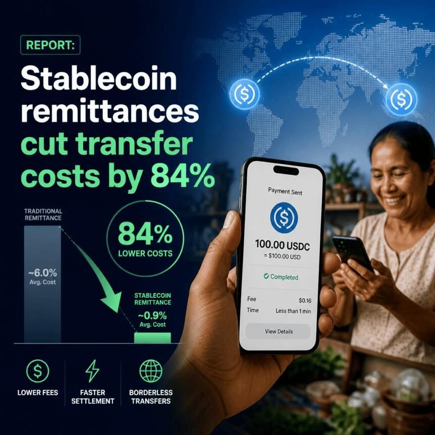 Report: Stablecoin remittances cut transfer costs by 84%