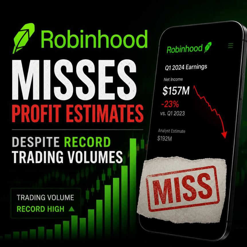 Robinhood Misses Profit Estimates Despite Record Trading Volumes