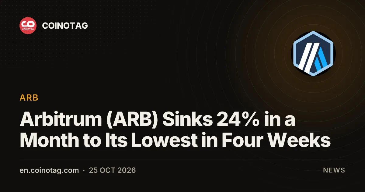 Arbitrum (ARB) Sinks 24% in a Month to Its Lowest in Four Weeks