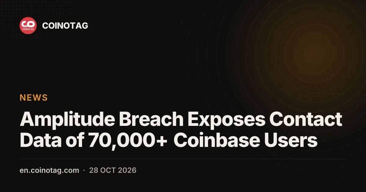 Amplitude Breach Exposes Contact Data of 70,000+ Coinbase Users