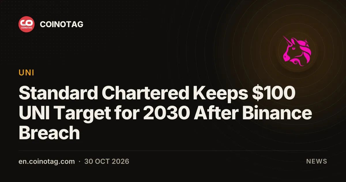 Standard Chartered Keeps $100 UNI Target for 2030 After Binance Breach