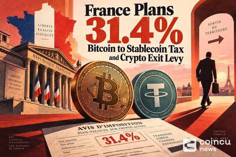 France Plans 31.4% Bitcoin-to-Stablecoin Tax and Crypto Exit Levy