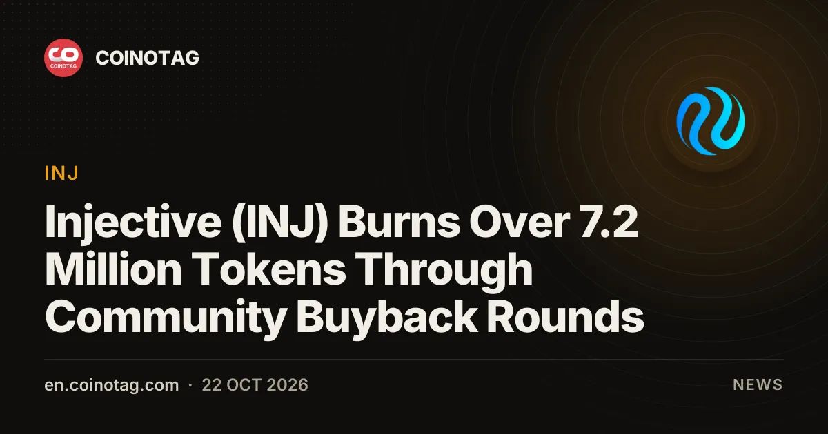 Injective (INJ) Burns Over 7.2 Million Tokens Through Community Buyback Rounds