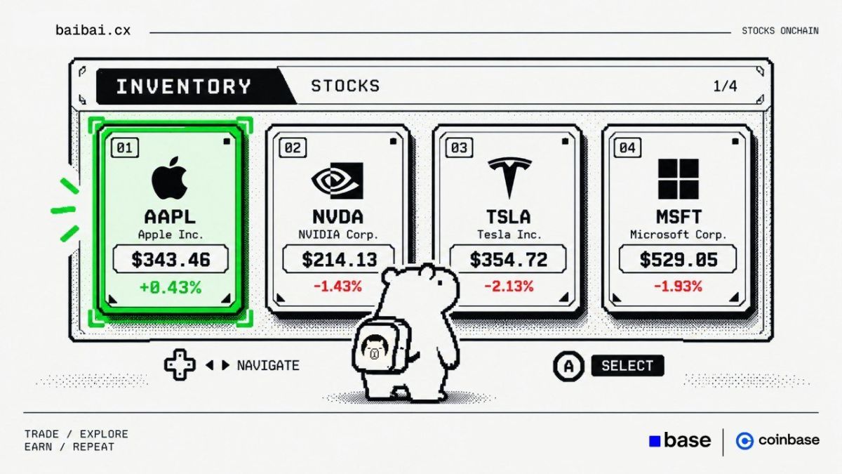 BaiBai Now Supports Coinbase Tokenized Stocks On Base