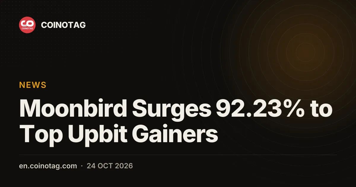 Moonbird Surges 92.23% to Top Upbit Gainers