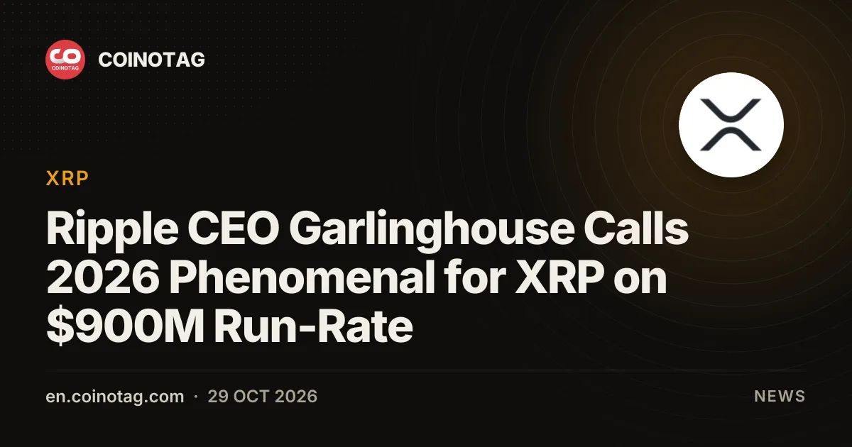 Ripple CEO Garlinghouse Calls 2026 Phenomenal for XRP on $900M Run-Rate
