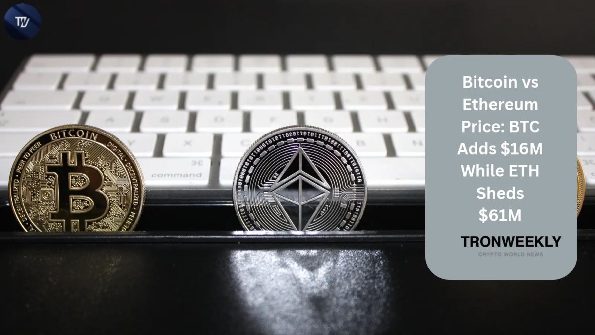 Bitcoin vs Ethereum Price: BTC Adds $16M While ETH Sheds $61M