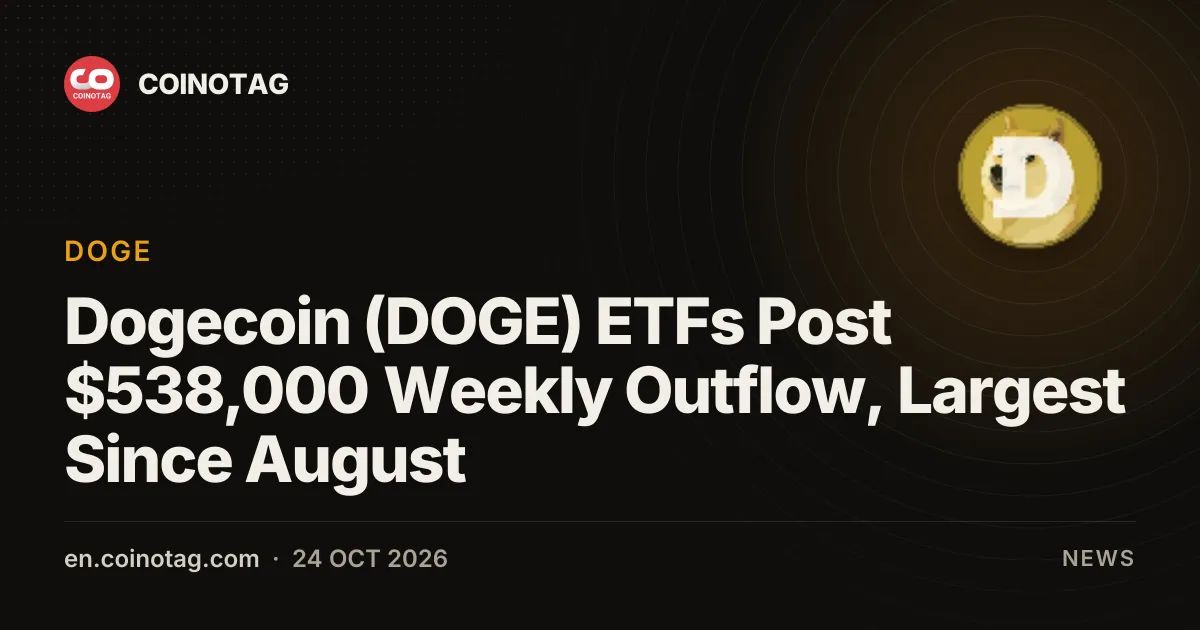Dogecoin (DOGE) ETFs Post $538,000 Weekly Outflow, Largest Since August