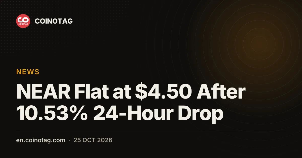 NEAR Flat at $4.50 After 10.53% 24-Hour Drop