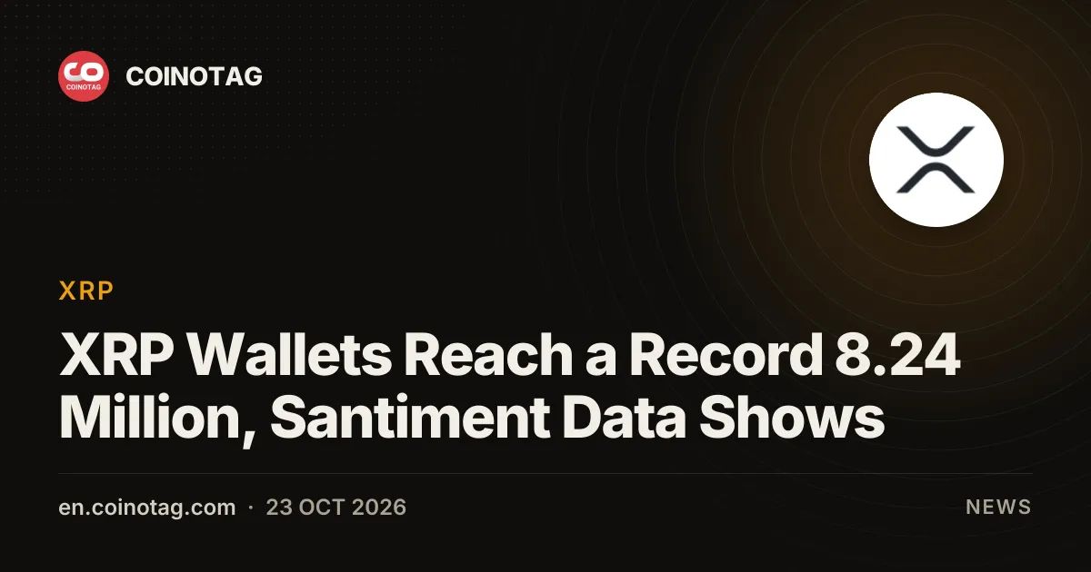 XRP Wallets Reach a Record 8.24 Million, Santiment Data Shows