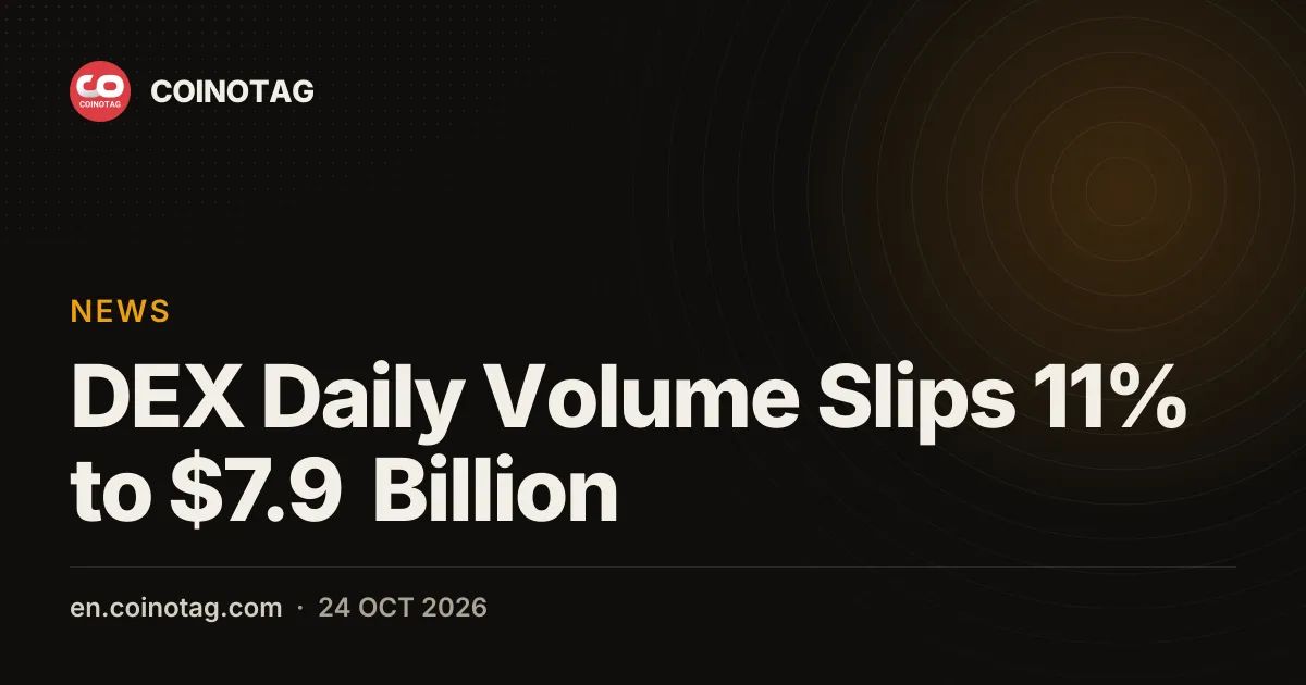 DEX Daily Volume Slips 11% to $7.9 Billion