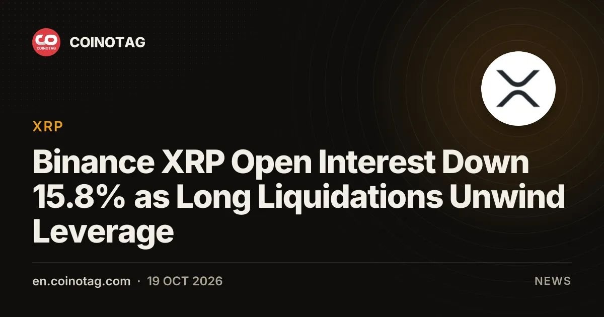Binance XRP Open Interest Down 15.8% as Long Liquidations Unwind Leverage
