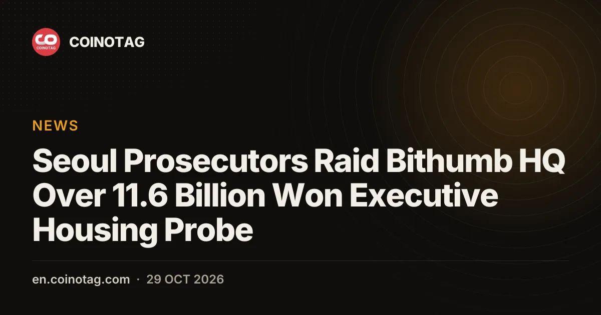 Seoul Prosecutors Raid Bithumb HQ Over 11.6 Billion Won Executive Housing Probe