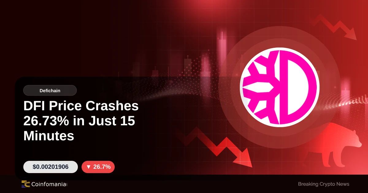 DFI Price Crashes 26.73% in Just 15 Minutes