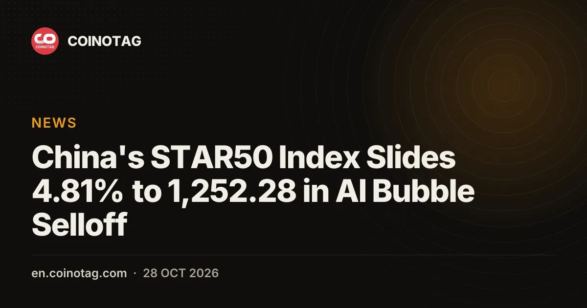 China's STAR50 Index Slides 4.81% to 1,252.28 in AI Bubble Selloff
