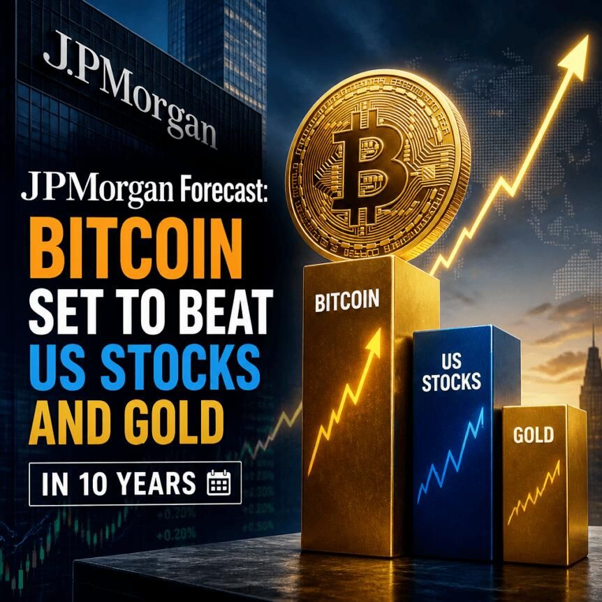JPMorgan Forecast: Bitcoin Set to Beat US Stocks and Gold in 10 Years