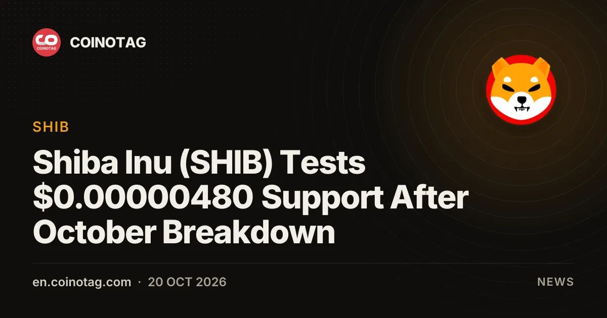Shiba Inu (SHIB) Tests $0.00000480 Support After October Breakdown