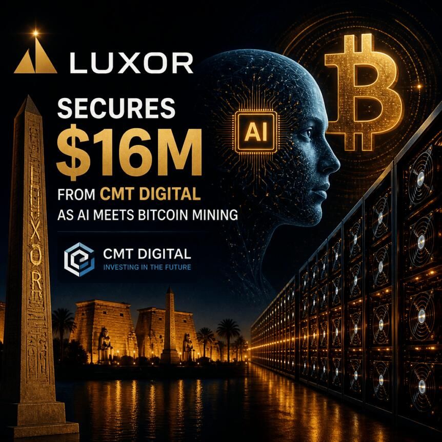 Luxor Secures $16M From CMT Digital as AI Meets Bitcoin Mining