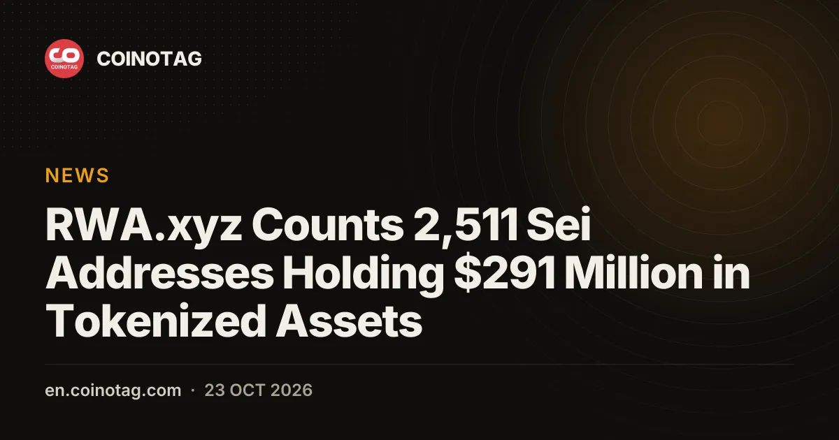 RWA.xyz Counts 2,511 Sei Addresses Holding $291 Million in Tokenized Assets
