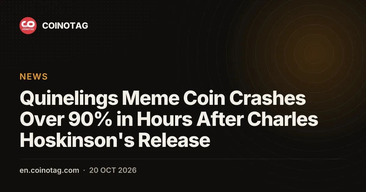 Quinelings Meme Coin Crashes Over 90% in Hours After Charles Hoskinson's Release