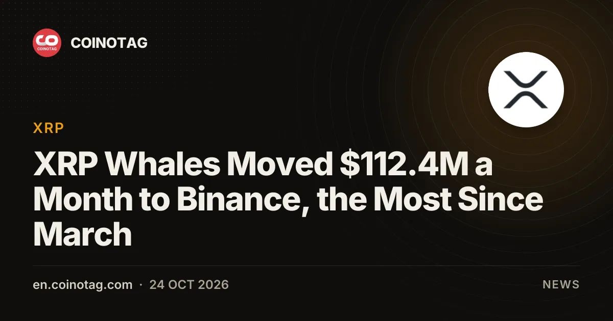 XRP Whales Moved $112.4M a Month to Binance, the Most Since March