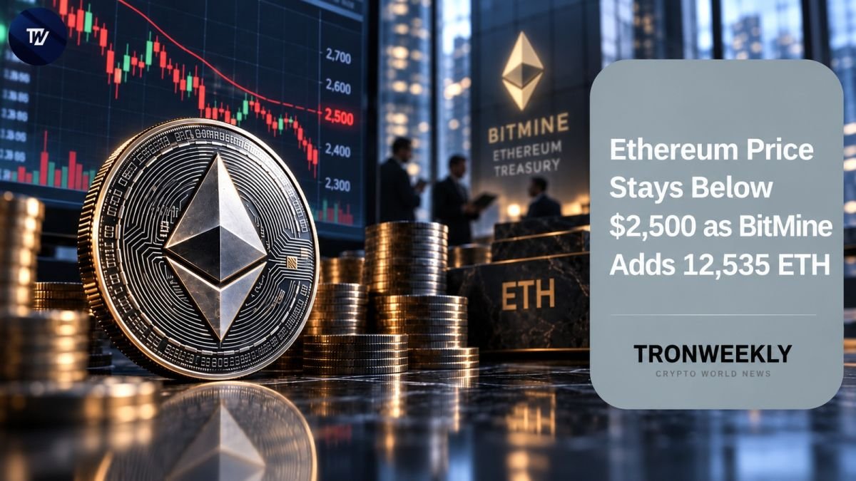 Ethereum Price Stays Below $2,500 as BitMine Adds 12,535 ETH