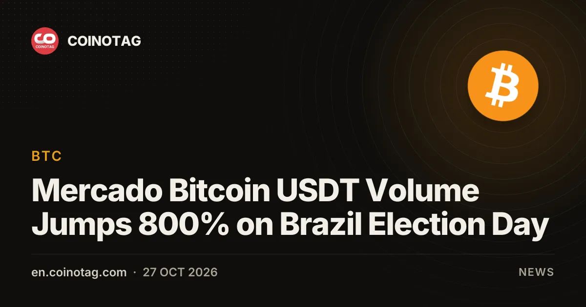 Mercado Bitcoin USDT Volume Jumps 800% on Brazil Election Day