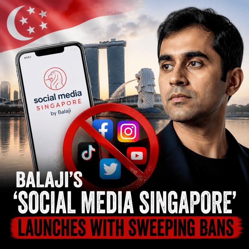 Balaji’s ‘social media Singapore’ launches with sweeping bans