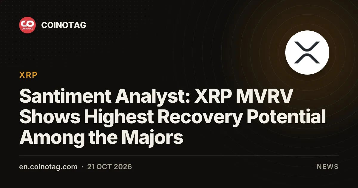Santiment Analyst: XRP MVRV Shows Highest Recovery Potential Among the Majors