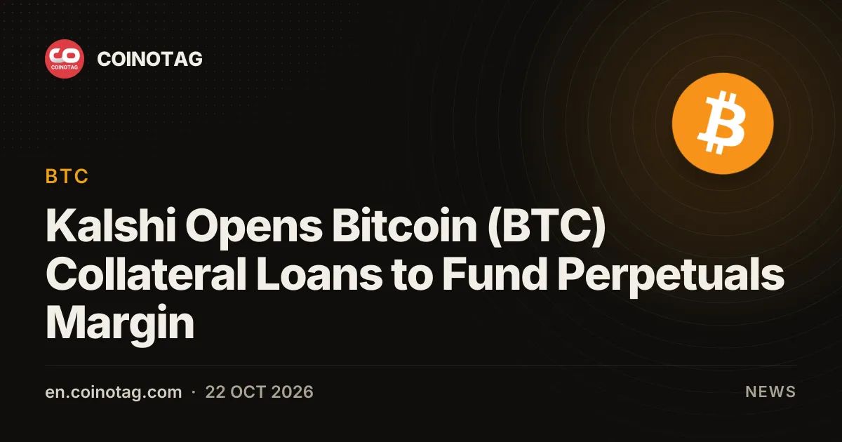 Kalshi Opens Bitcoin (BTC) Collateral Loans to Fund Perpetuals Margin