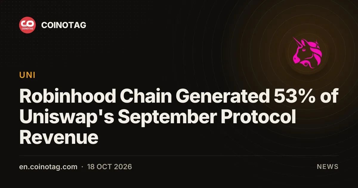 Robinhood Chain Generated 53% of Uniswap's September Protocol Revenue