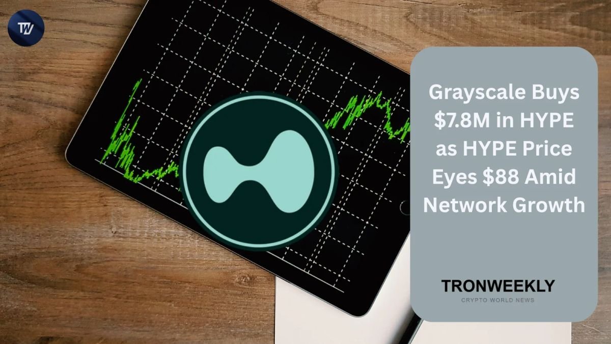 Grayscale Buys $7.8M in HYPE as HYPE Price Eyes $88 Amid Network Growth
