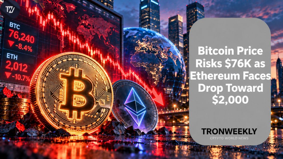 Bitcoin Price Risks $76K as Ethereum Faces Drop Toward $2,000