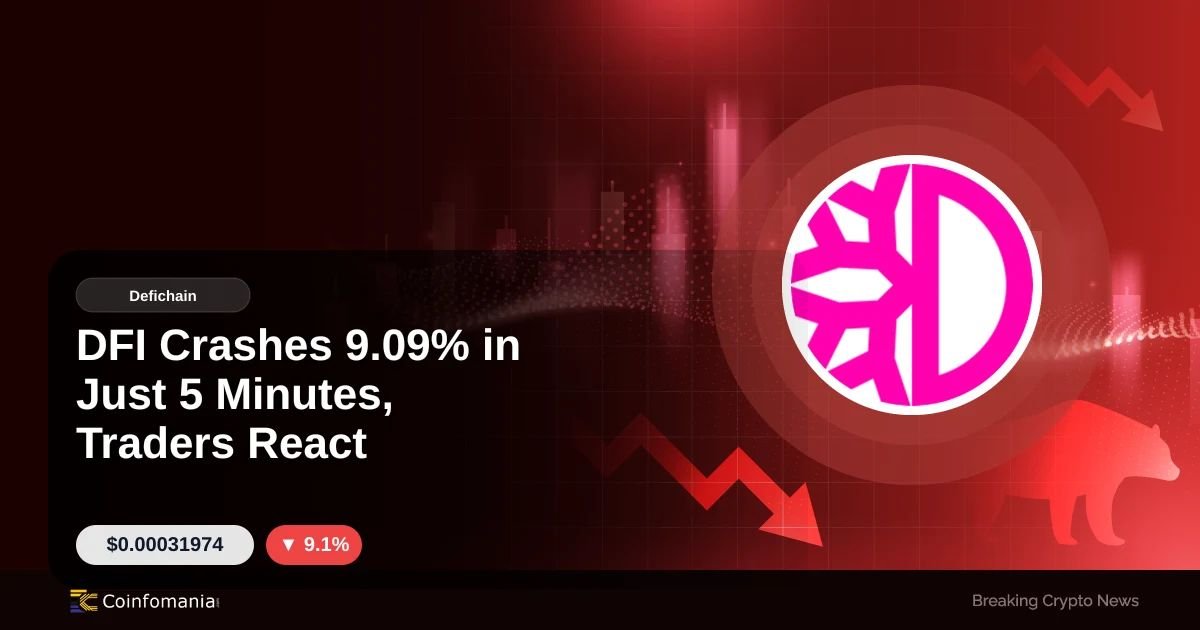 DFI Crashes 9.09% in Just 5 Minutes, Traders React