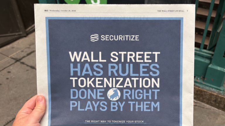Securitize Defends Tokenization Against Critics With Full-Page WSJ Ad