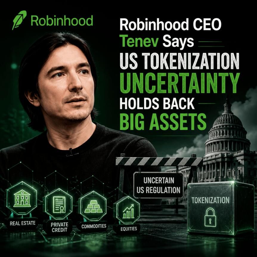 Robinhood CEO Tenev Says US Tokenization Uncertainty Holds Back Big Assets