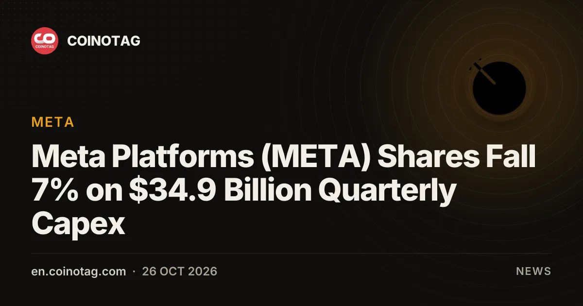 Meta Platforms (META) Shares Fall 7% on $34.9 Billion Quarterly Capex