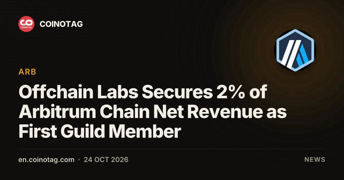 Offchain Labs Secures 2% of Arbitrum Chain Net Revenue as First Guild Member