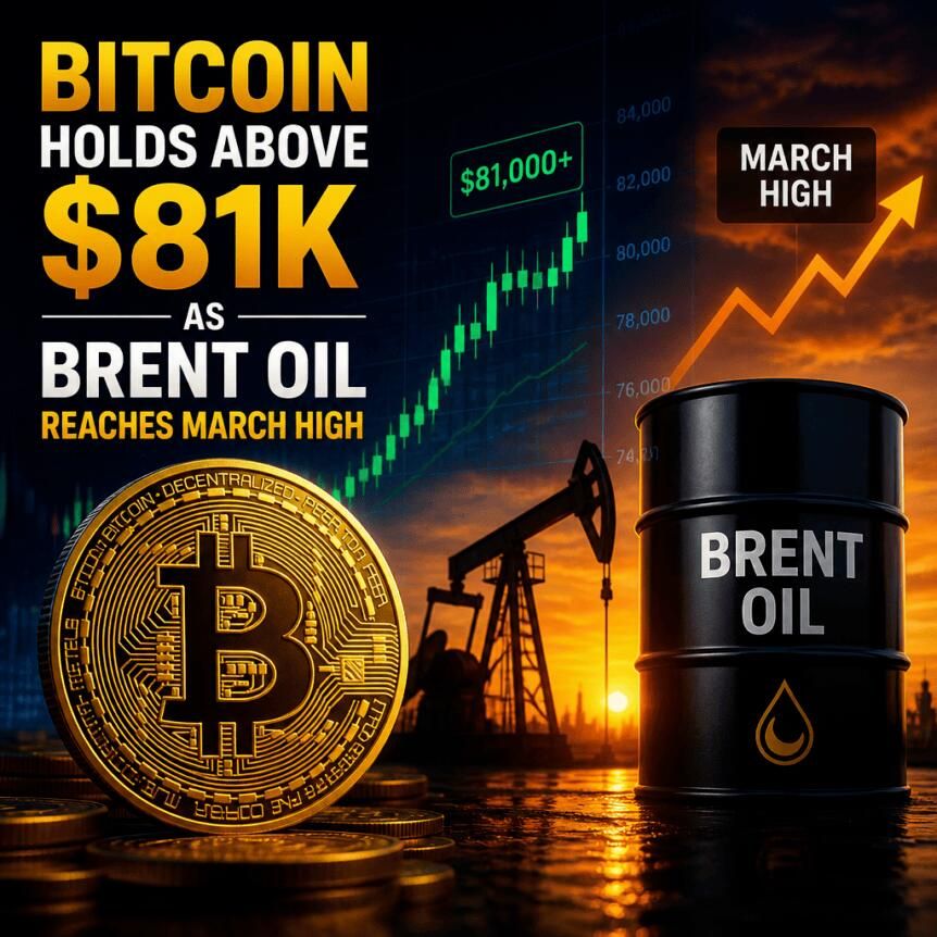 Bitcoin Holds Above $81K as Brent Oil Reaches March High