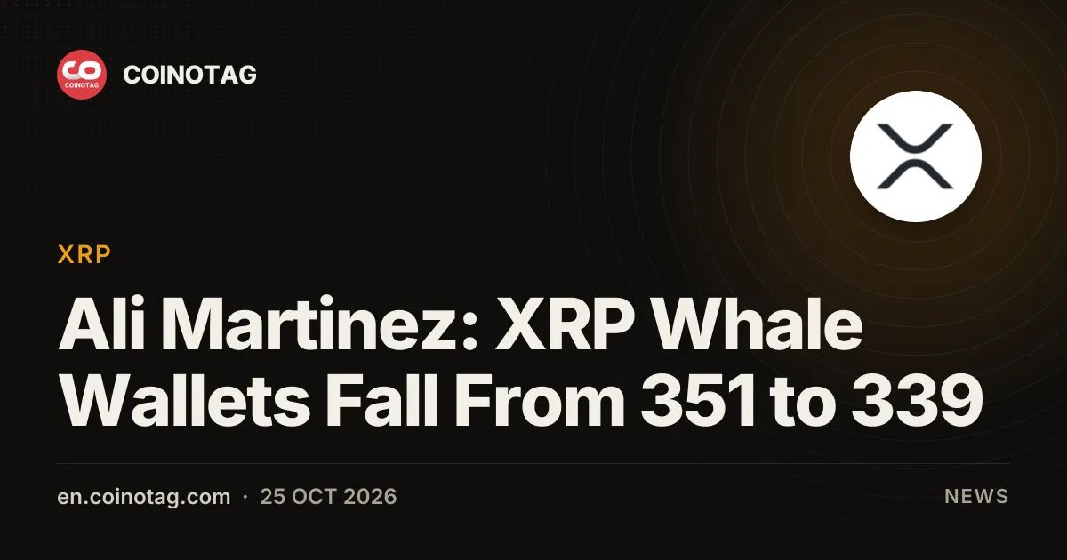 Ali Martinez: XRP Whale Wallets Fall From 351 to 339